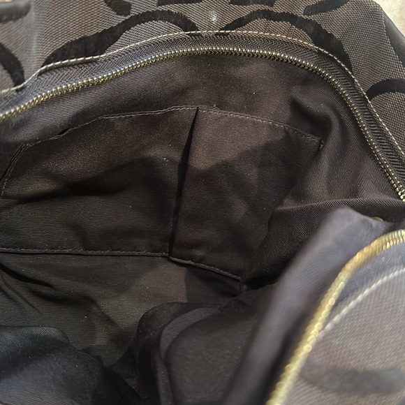 Coach Carly Brown Canvas Leather Trim Turnlock Zipper Closure Hobo Shoulder Bag - Picture 8 of 15